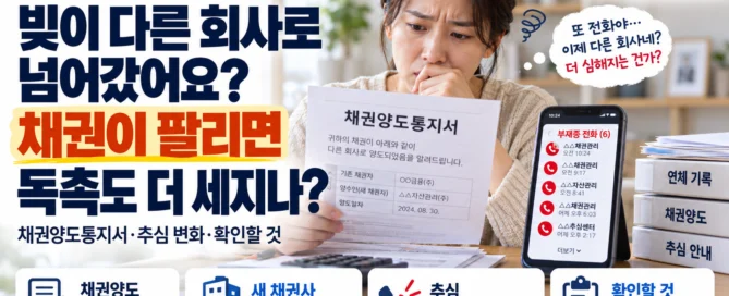 연체된 빚이 다른 회사로 넘어간 경우 채권양도와 독촉 변화, 확인할 사항을 안내하는 대표 이미지