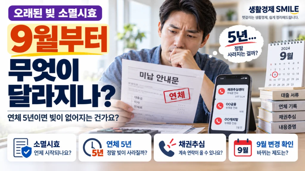 오래된 빚 소멸시효, 9월부터 무엇이 달라지나요? 연체 5년이면 빚이 없어지는 건가요?
