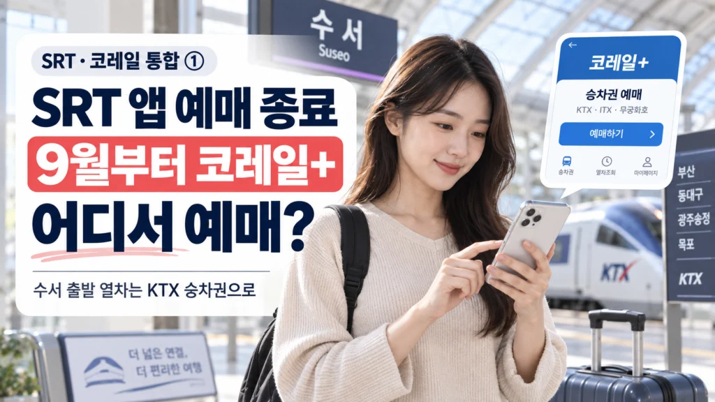 SRT·코레일 통합 ① SRT 앱 예매 종료·코레일+ 전환