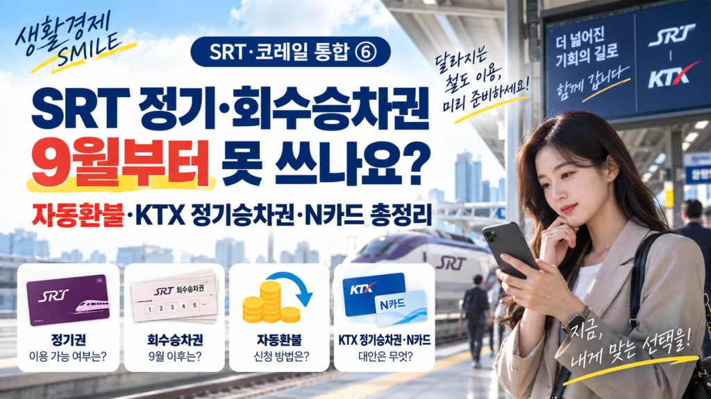 SRT·코레일 통합 ⑥ SRT 정기·회수승차권, 9월부터 못 쓰나요? 자동환불·KTX 정기승차권·N카드 총정리