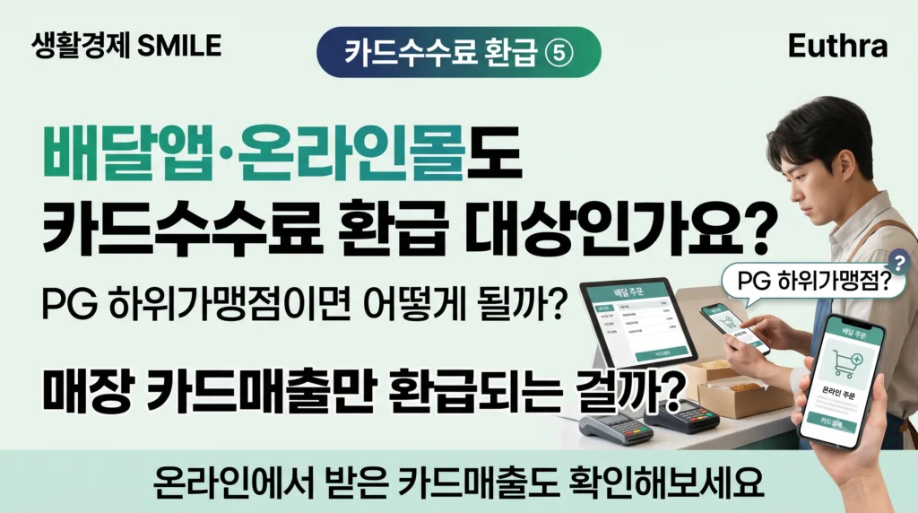 카드수수료 환급 ⑤ 배달앱·온라인몰 PG 하위가맹점도 카드수수료 환급 대상인가요?
